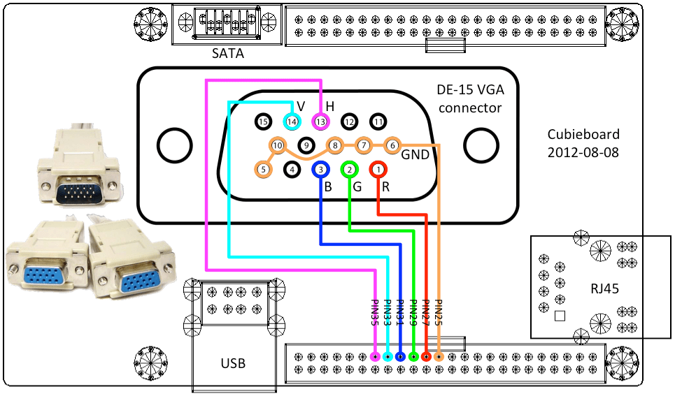 Кабель vga схема