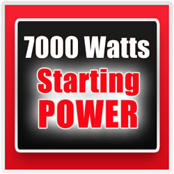 Provides 7,000 watts for 10 secs to start larger equipment