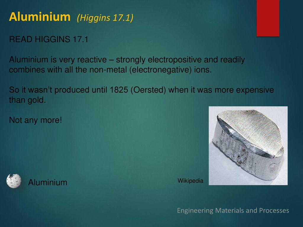 Aluminium (Higgins 17.1) READ HIGGINS 17.1