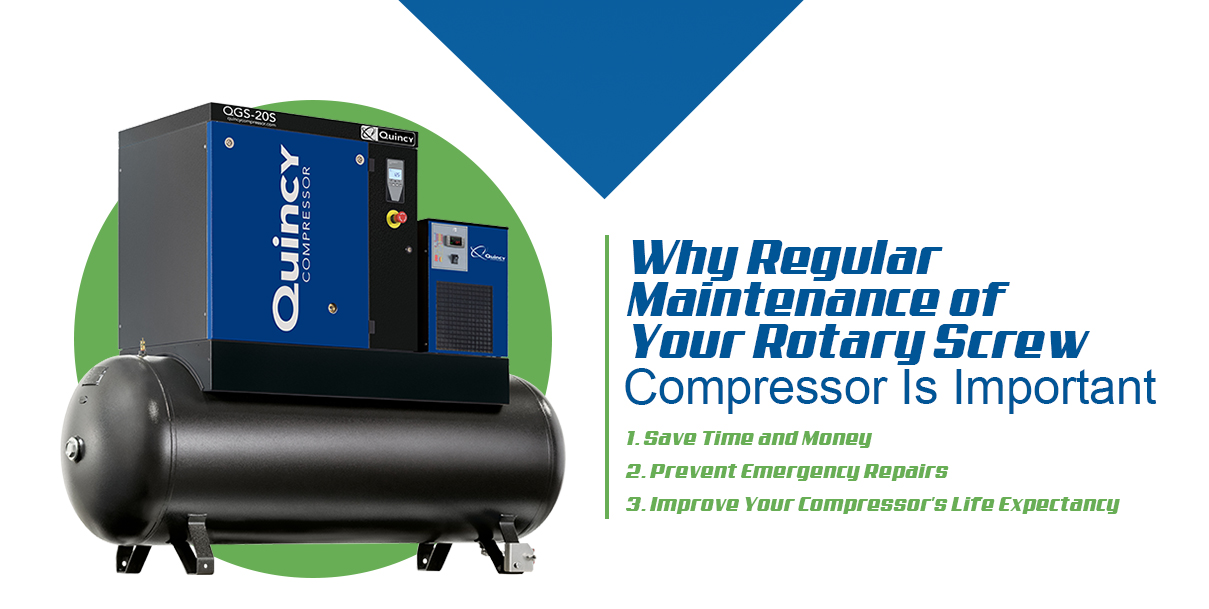 regular maintenance of your rotary screw compressor is important because it saves money, prevents emergency repairs and improves your compressor